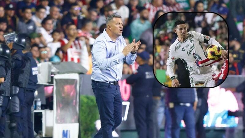 Técnico de Chivas se disculpa con James Rodríguez y el Club León tras su expulsión